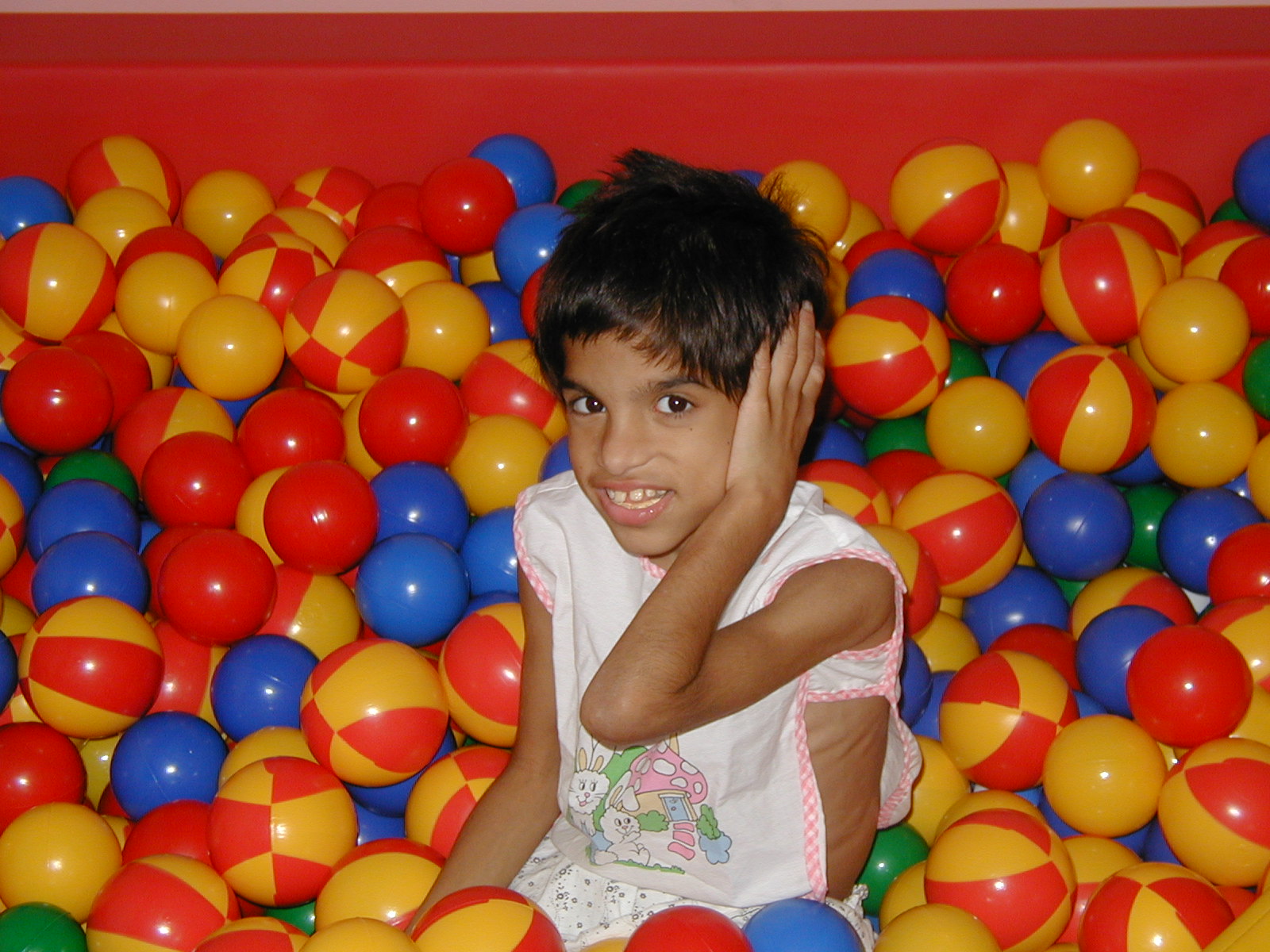 A child in the therapy room at Barcs, Hungary.